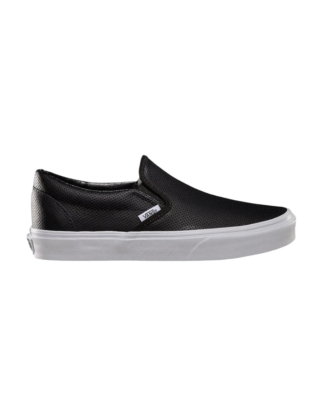 VANS CLASSIC SLIP ON PERFORATED LEATHER BLACK womens size 6